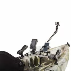 Railblaza Rod Holder II Black 13 Railblaza Rod Holder II Black -Deals Fishing ReelsStore Assassin GT kayak front close up fishfinder